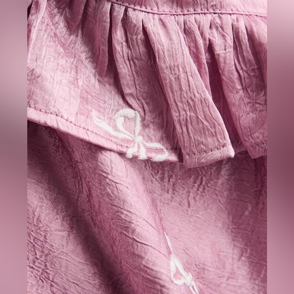 Damson madder Kiki Bow-Embroidered Satin Maxi Dress - Picture 3 of 4
